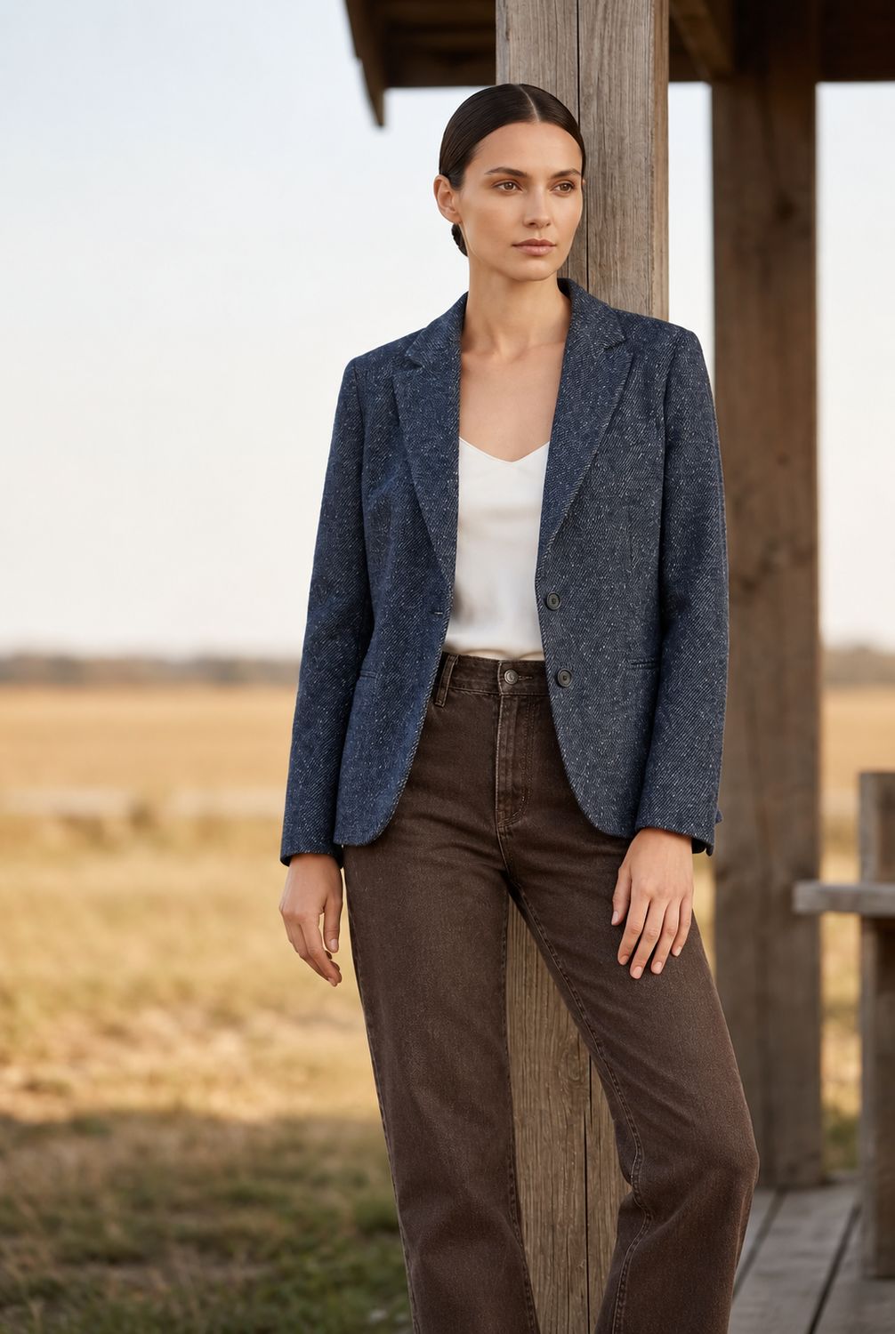 Goodmatch SInglebreasted Blazer in Diagonal Blue
