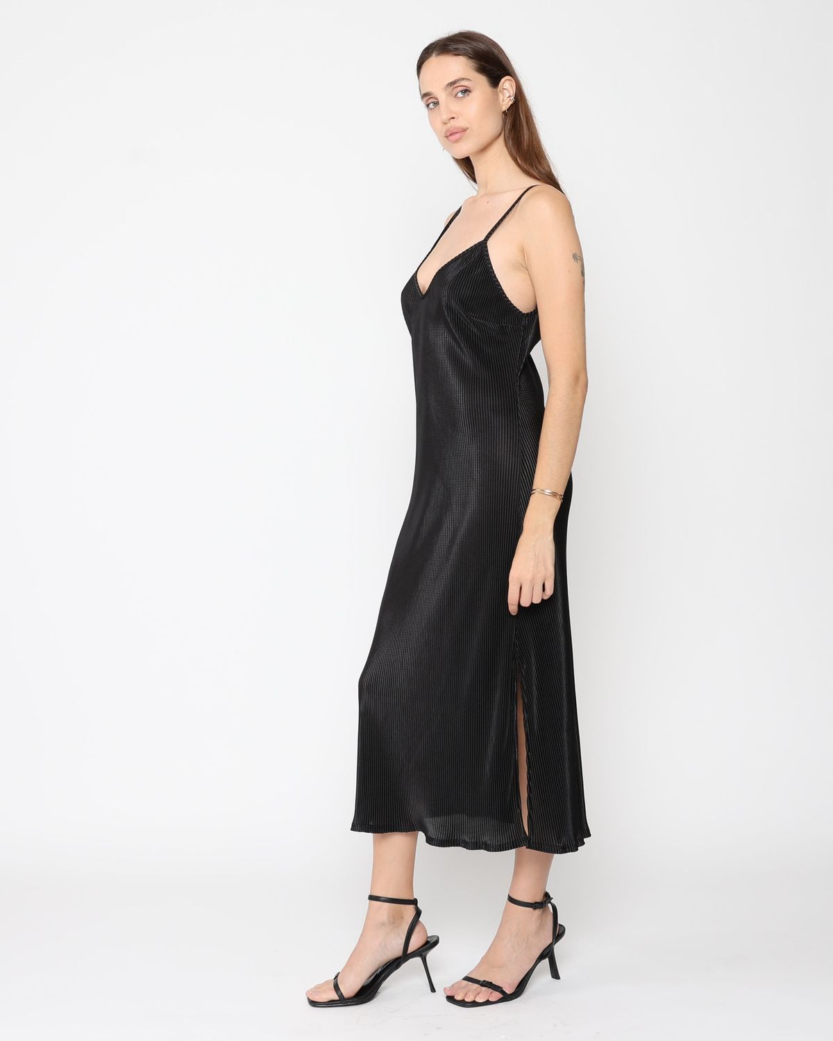 Ripley Rader Micropleat Slip Dress, Color: Black, Size: 1