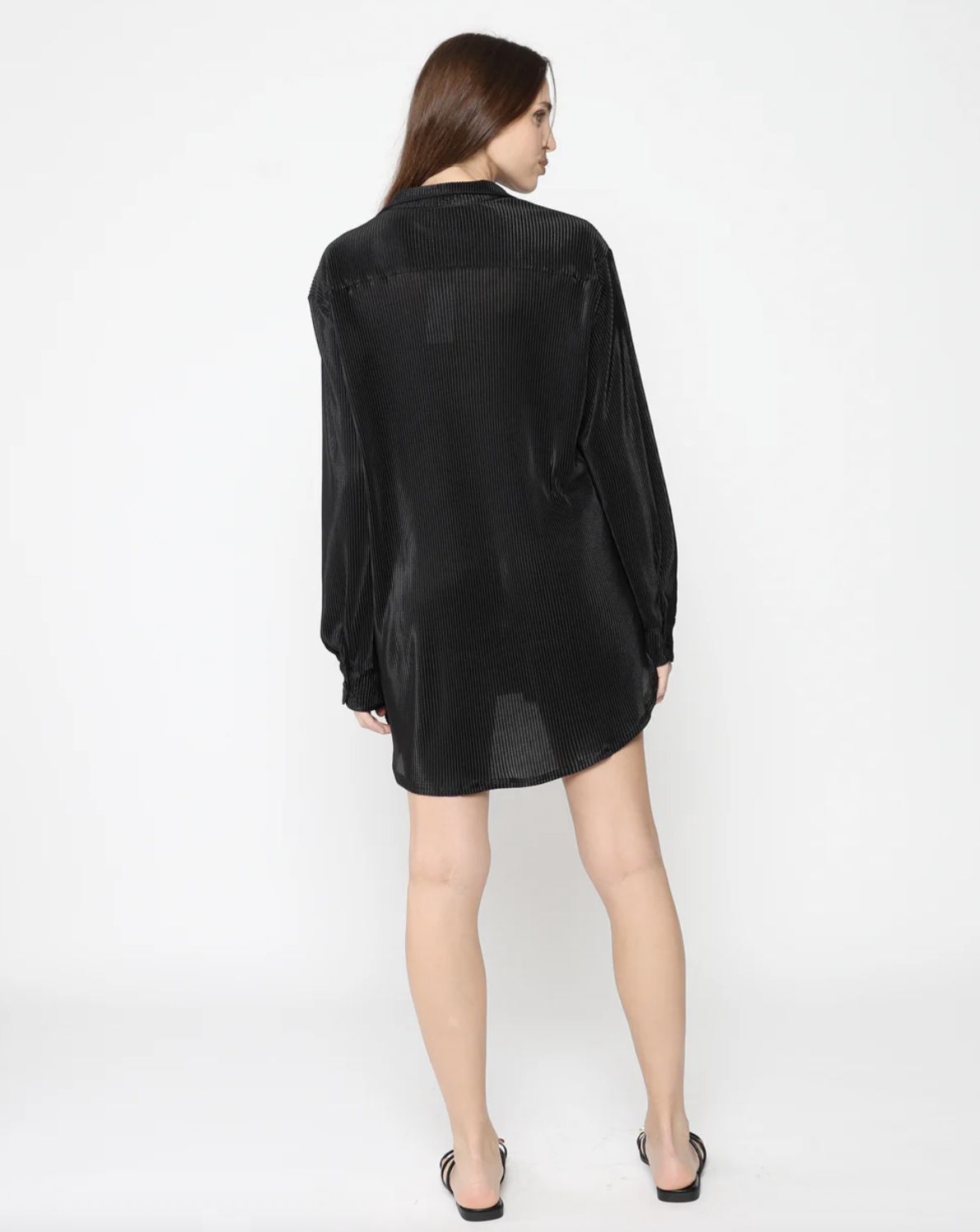 Ripley Rader Oversized Micropleat Button Down Dress