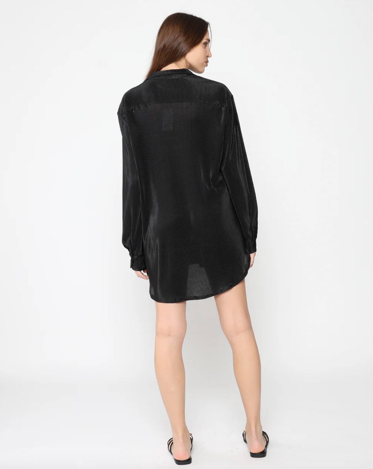 Ripley Rader Oversized Micropleat Button Down Dress