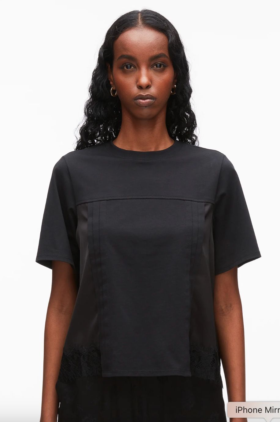 Phillip Lim Satin Lace Combo T-Shirt