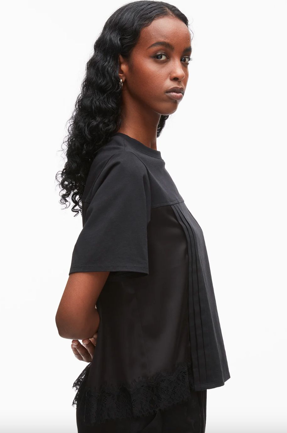 Phillip Lim Satin Lace Combo T-Shirt
