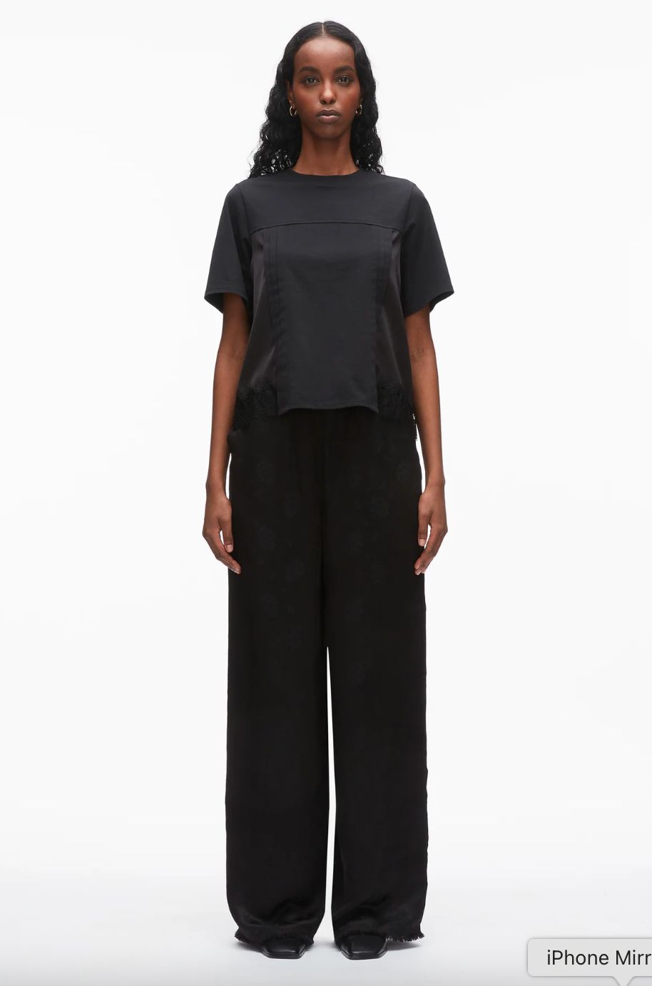Phillip Lim Satin Lace Combo T-Shirt