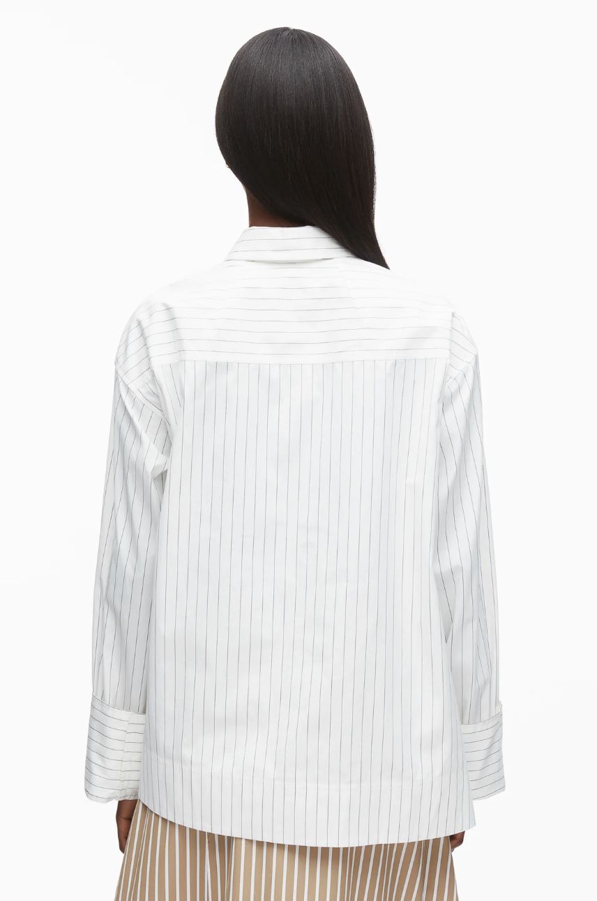 Phillip Lim Assymetrical Stripe Trapeze Shirt in White Multi