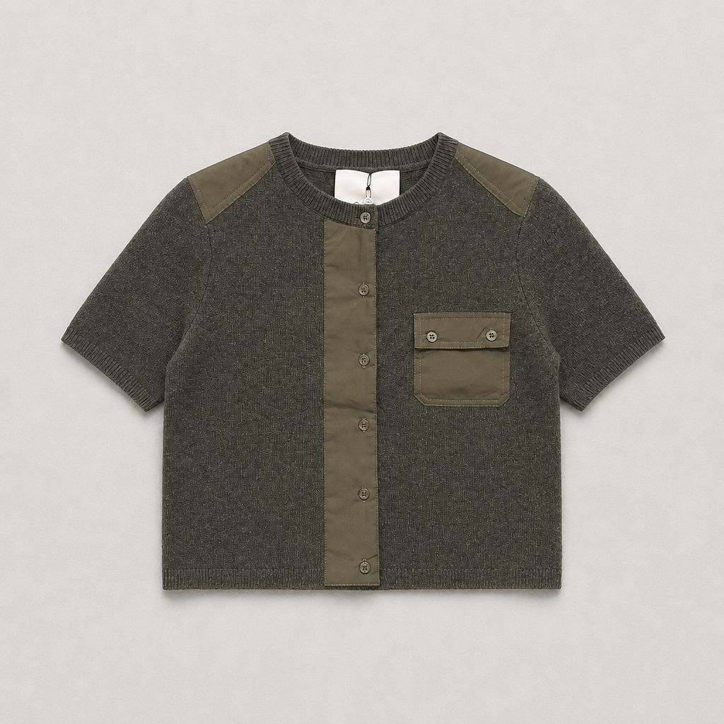 Phillip Lim Button Up Combo Sweater