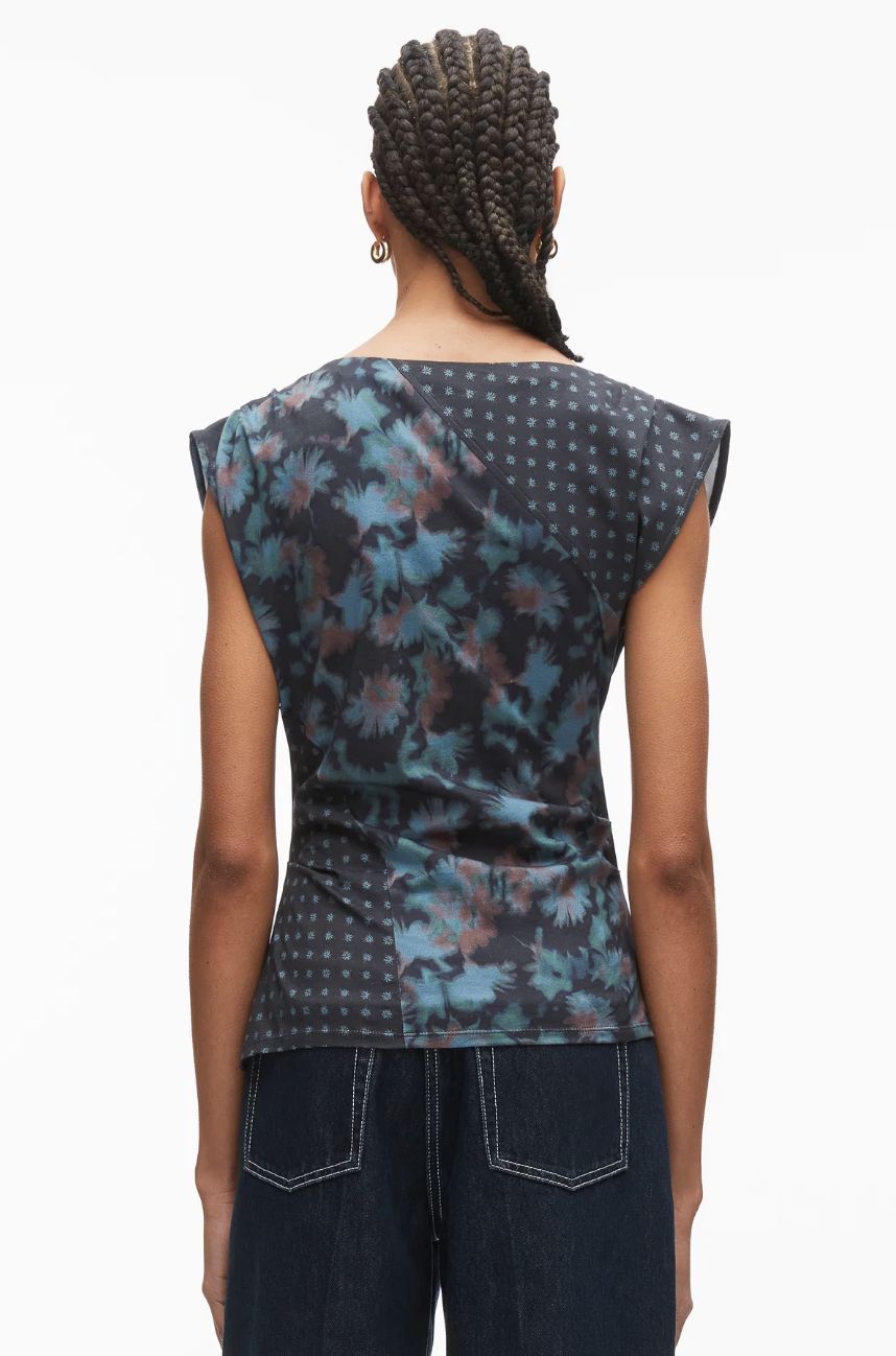Phillip Lim Desert Floral Patchwork Draped Top