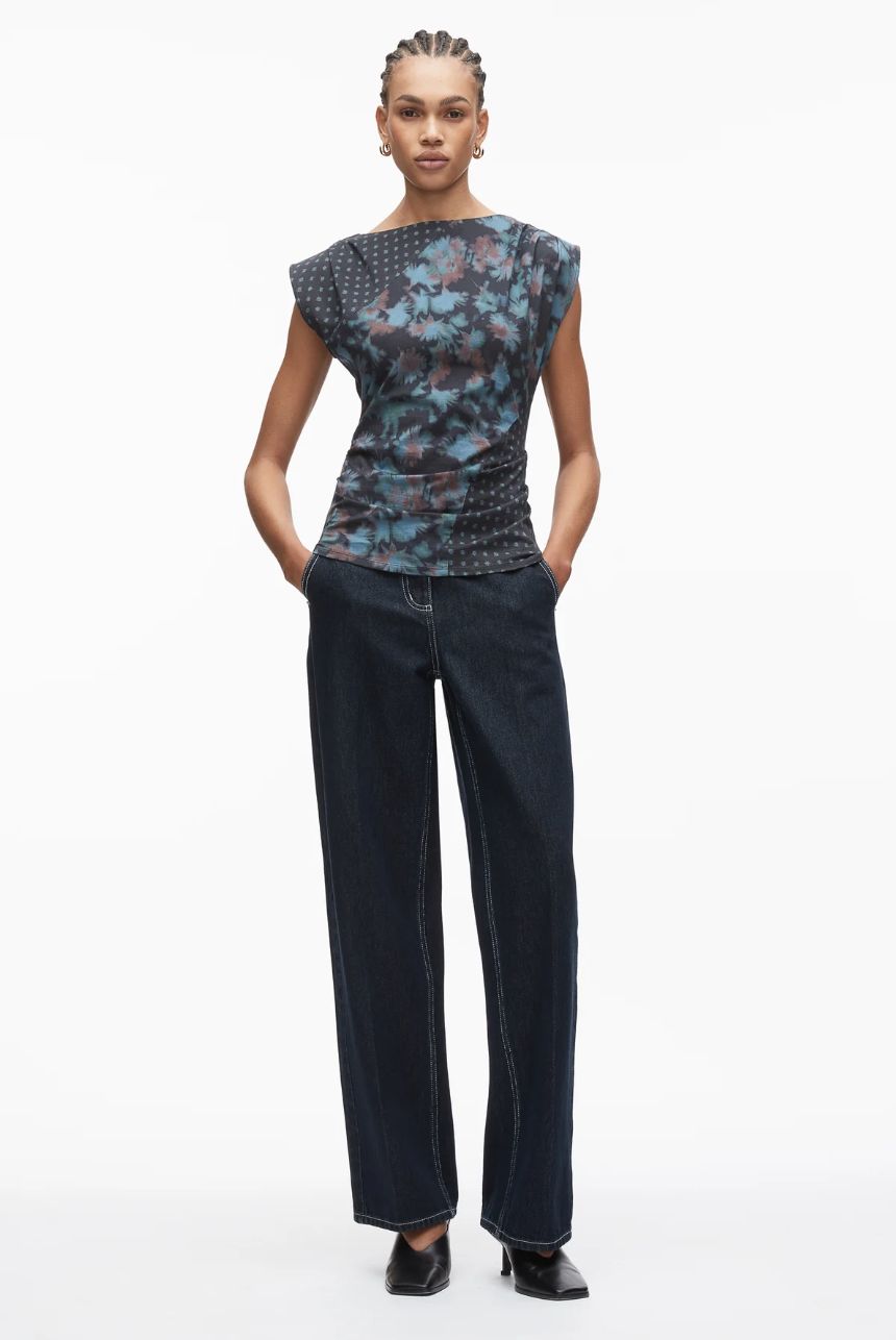 Phillip Lim Desert Floral Patchwork Draped Top