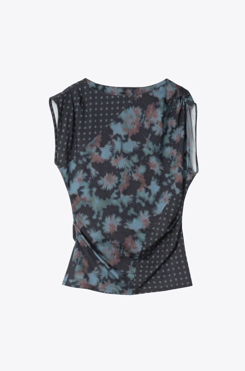 Phillip Lim Desert Floral Patchwork Draped Top