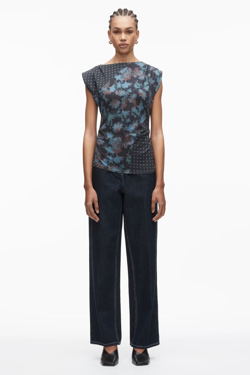 Phillip Lim Desert Floral Patchwork Draped Top