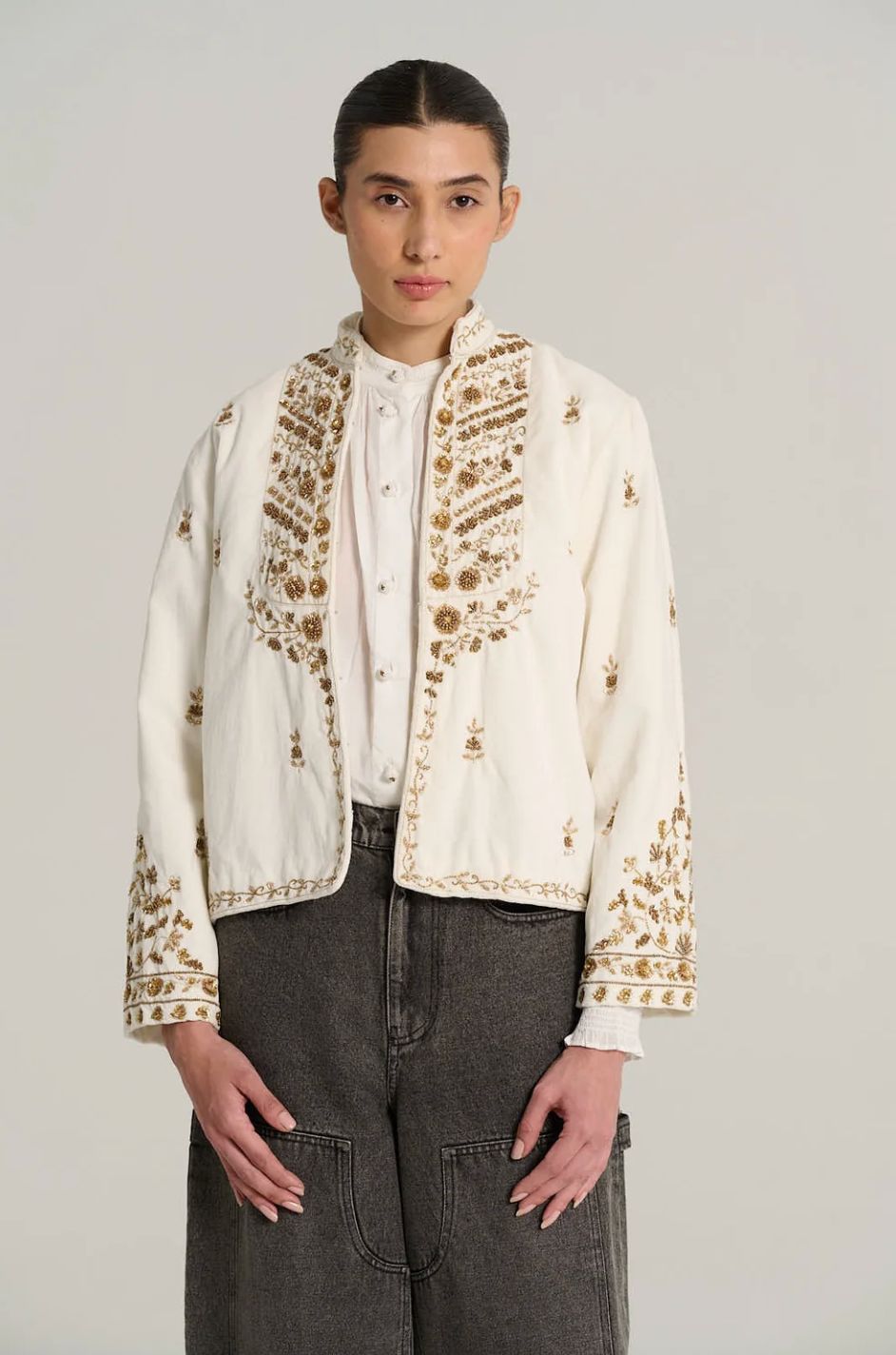 V de Vinster Camille Jacket, Color: Cloud, Size: XS