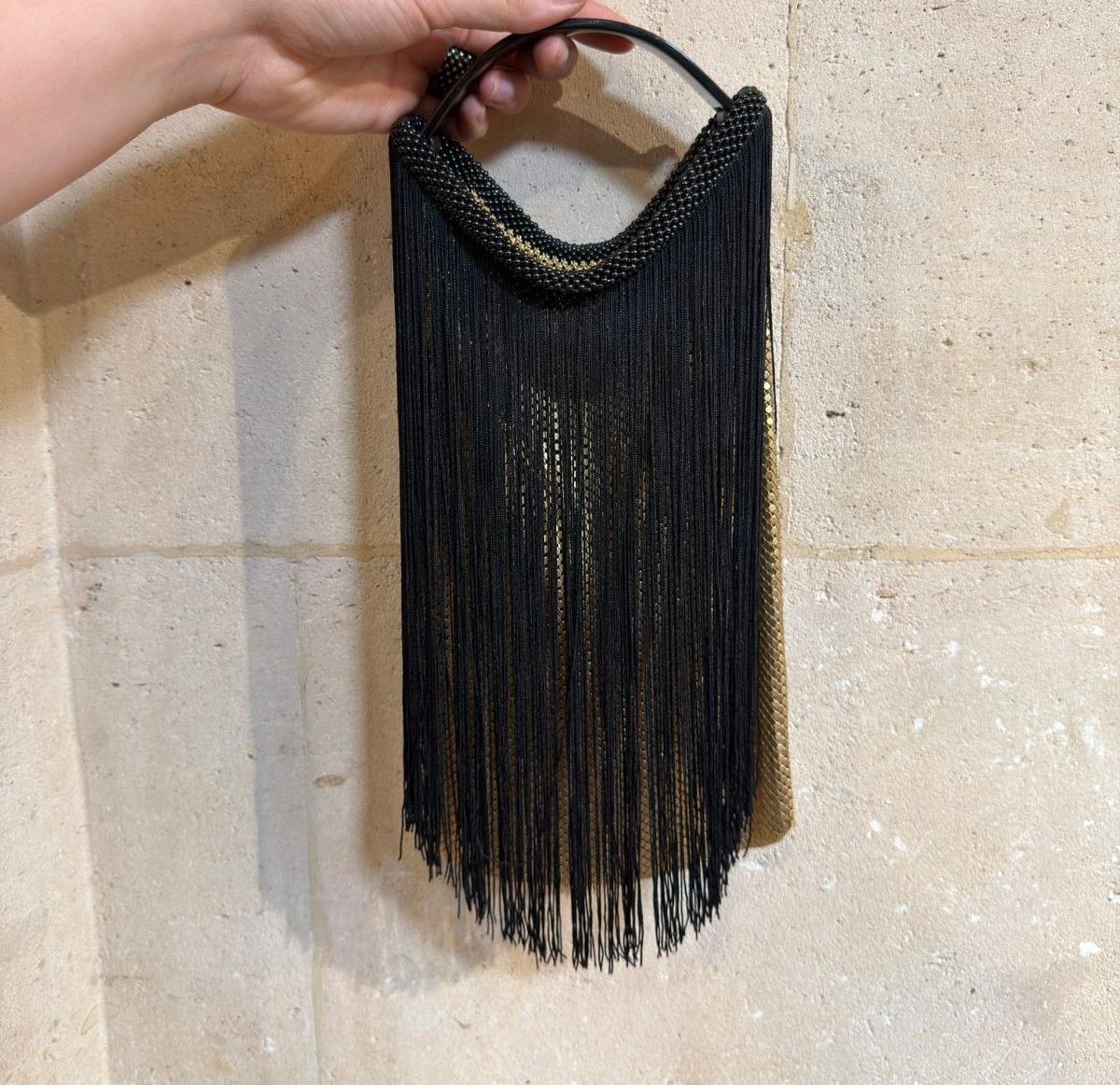 Laura B Freida Handbag in Black/Matte Gold