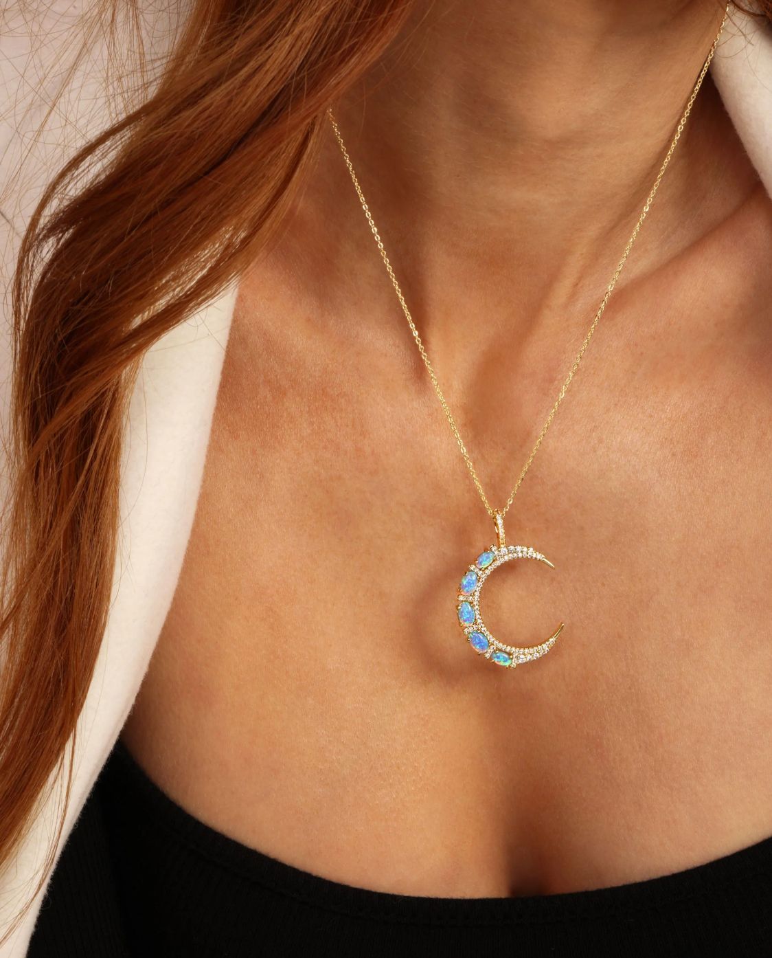 Melinda Maria She's an Icon Blue Moon Necklace