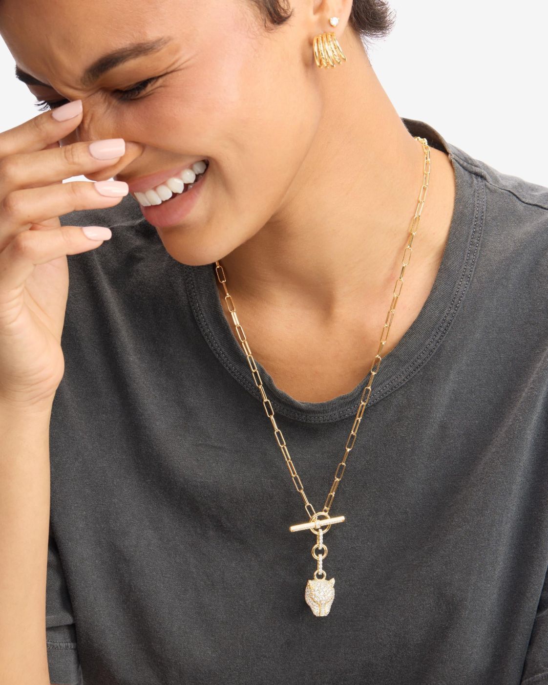Melinda Maria Jaguar Samantha Chain Necklace in Gold