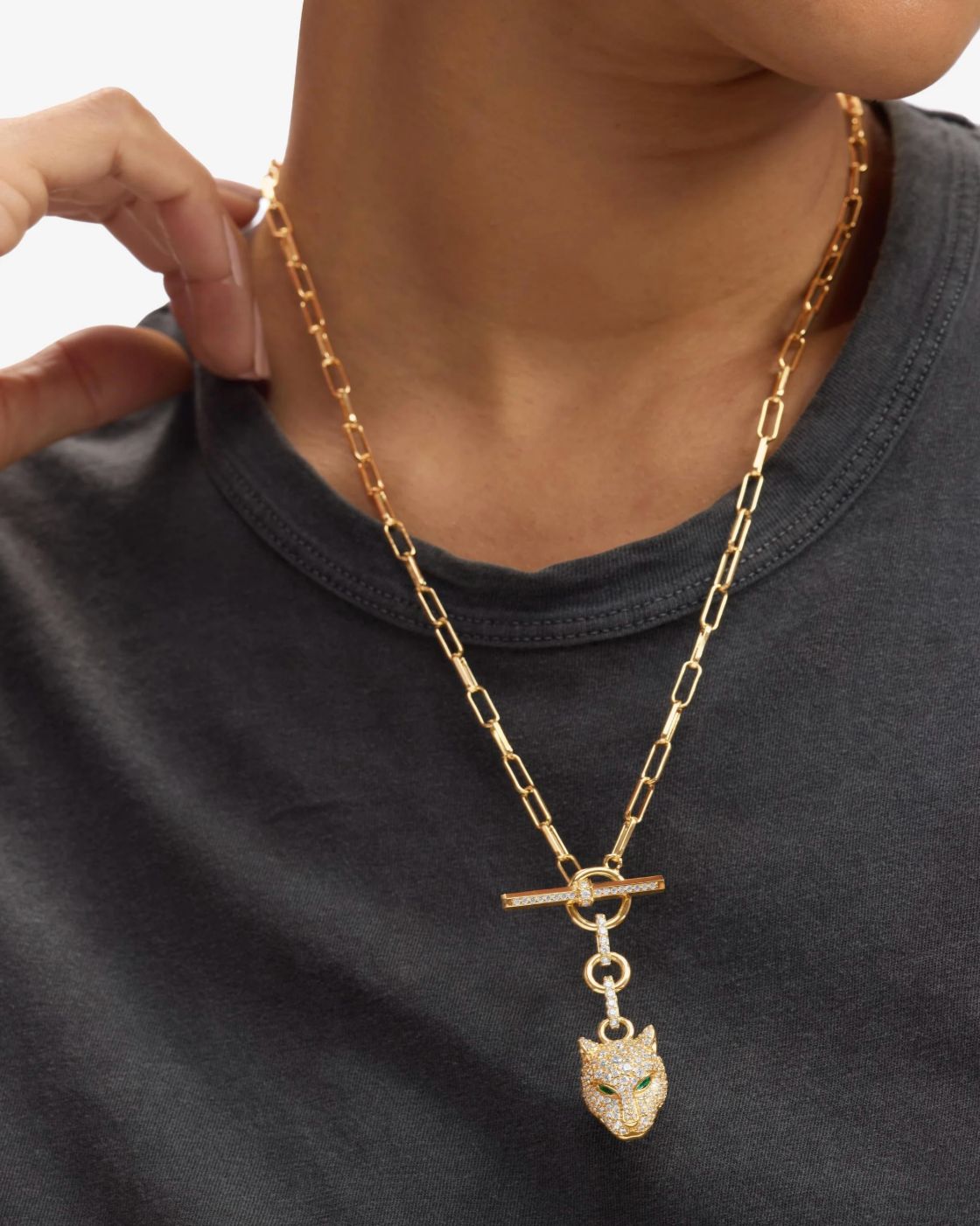 Melinda Maria Jaguar Samantha Chain Necklace in Gold