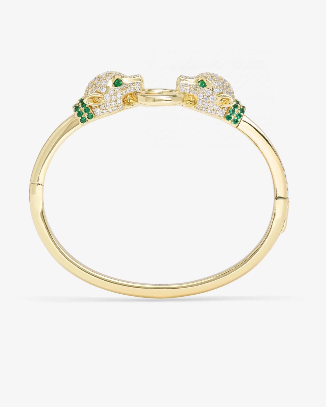 Melinda Maria Jaguar Cuff Bracelet in Gold/Emerald