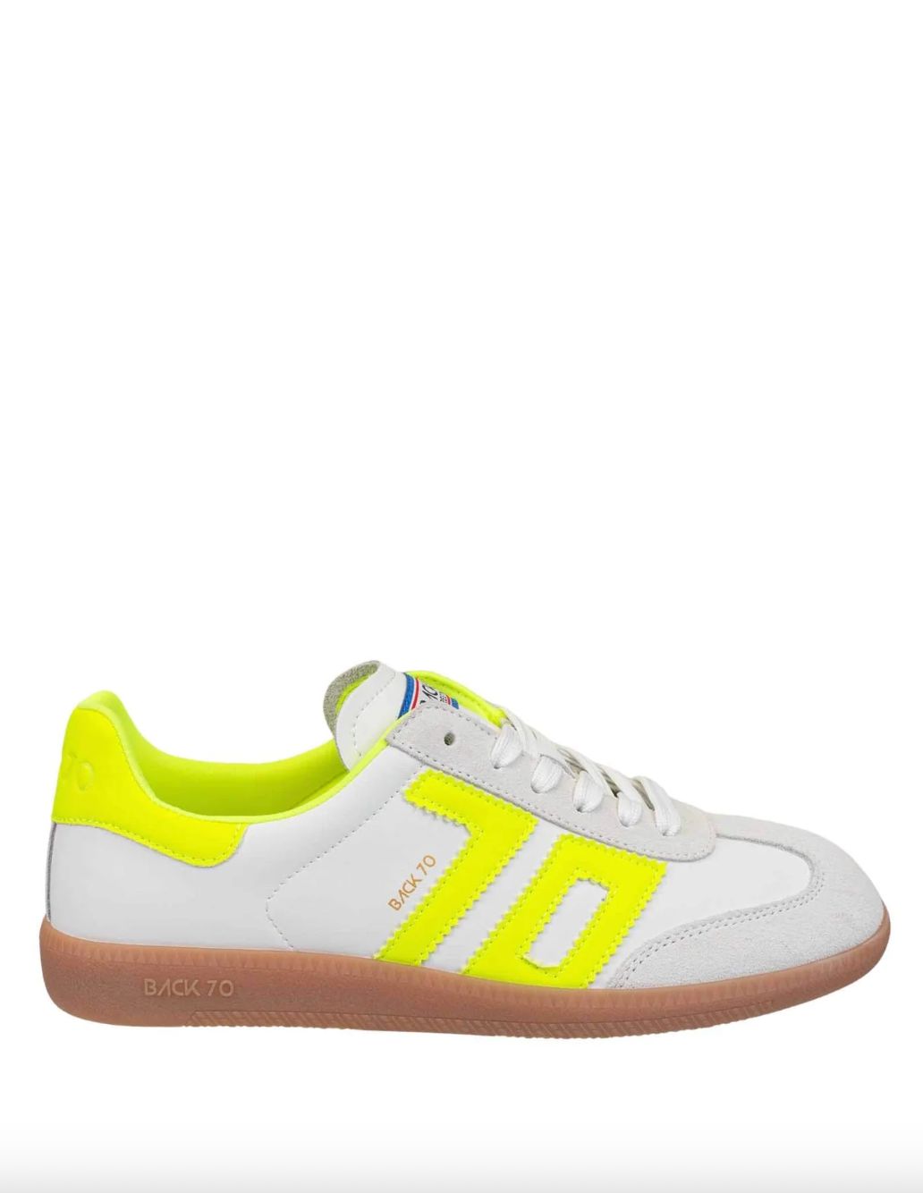 Back 70 Cloud Sneaker in White/Neon Yellow
