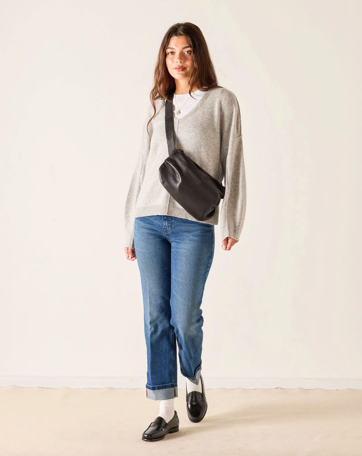 Mersea Bessie Cuffed Straight Jean in Faded Ink