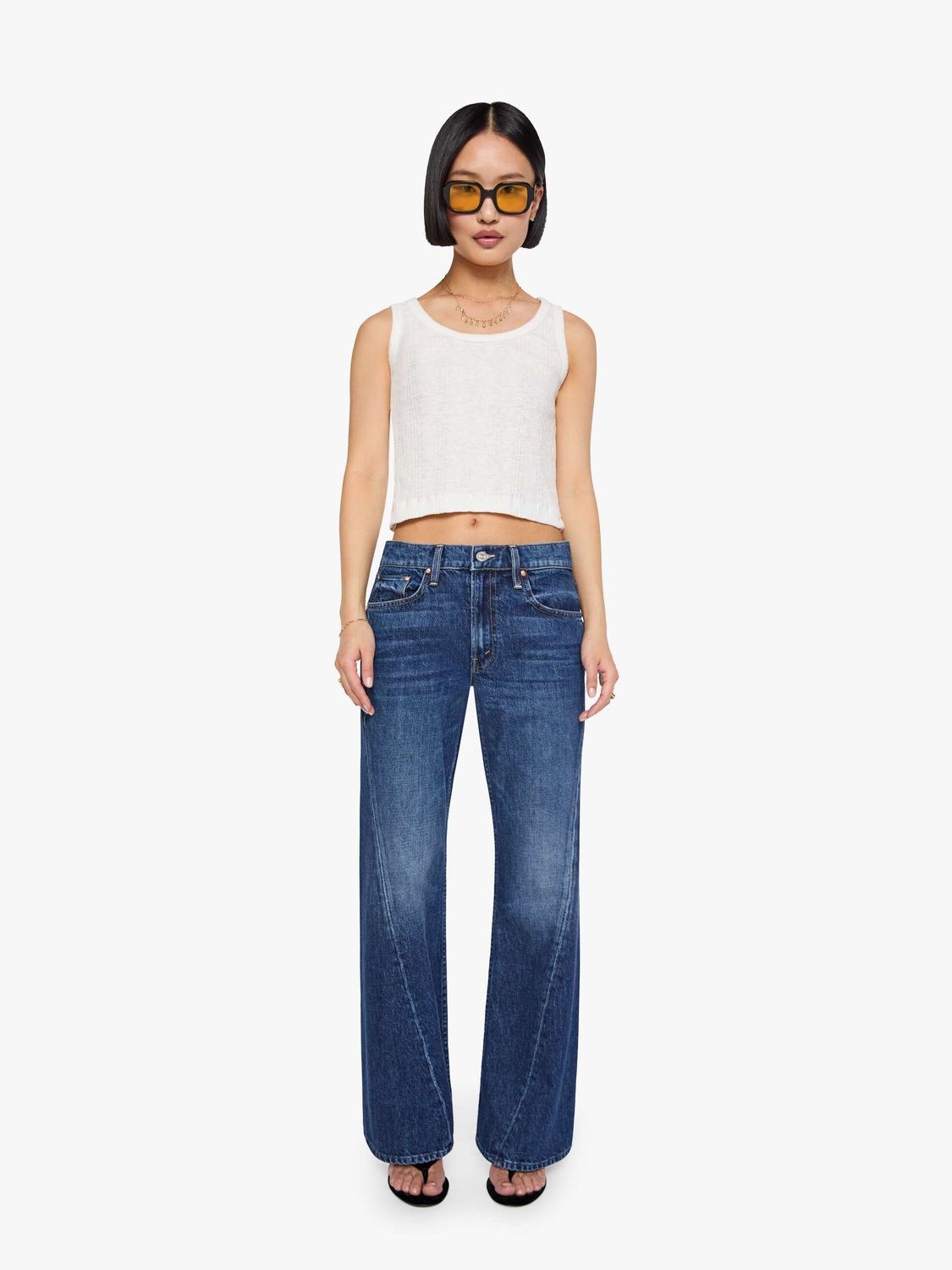 Mother Lil Bookie Twist Sneak Jean in Did You Bring Me Anything, Color: Did You Bring Me Anything, Size: 25