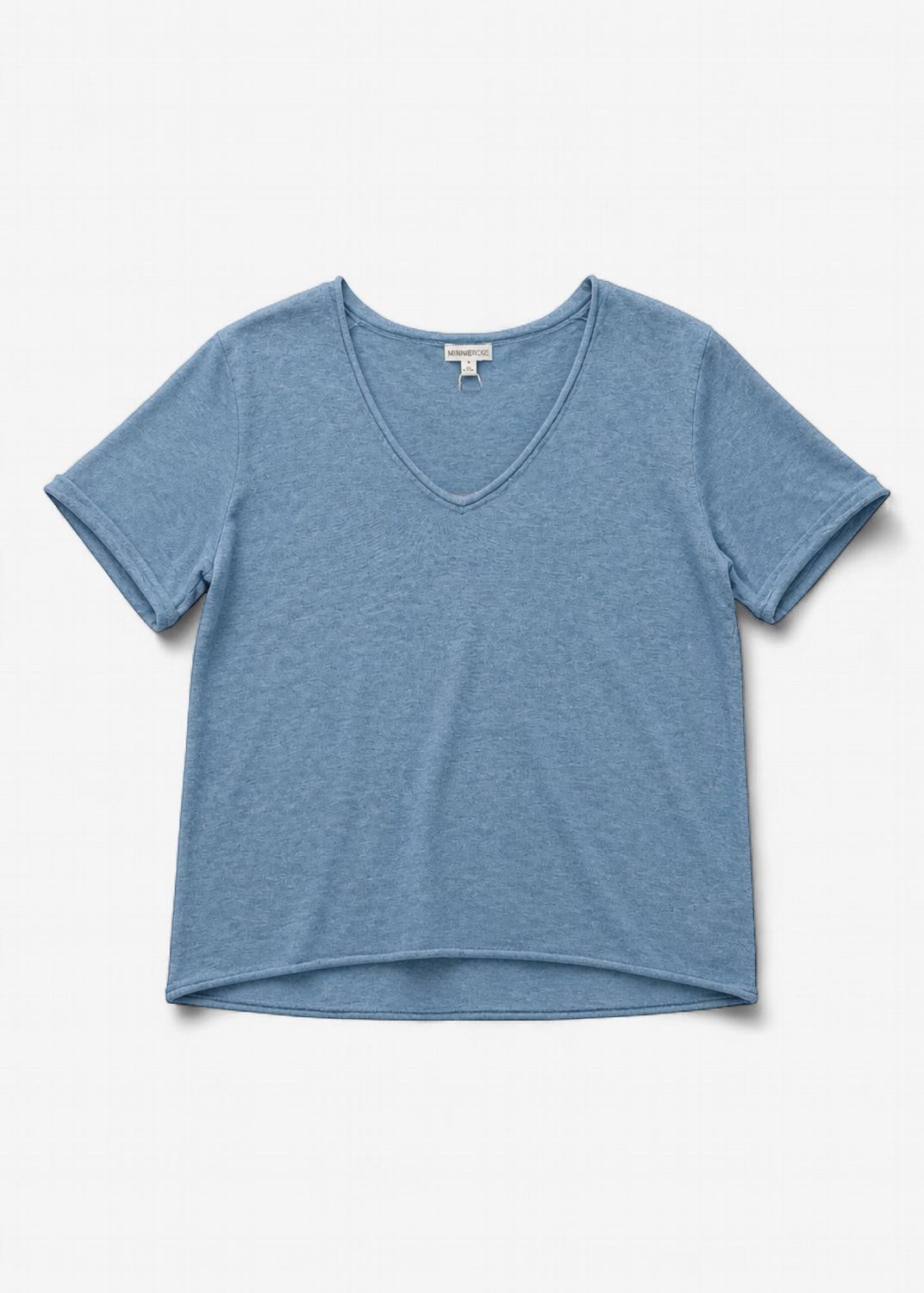Minnie Rose Short Sleeve V Neck Knit Tee