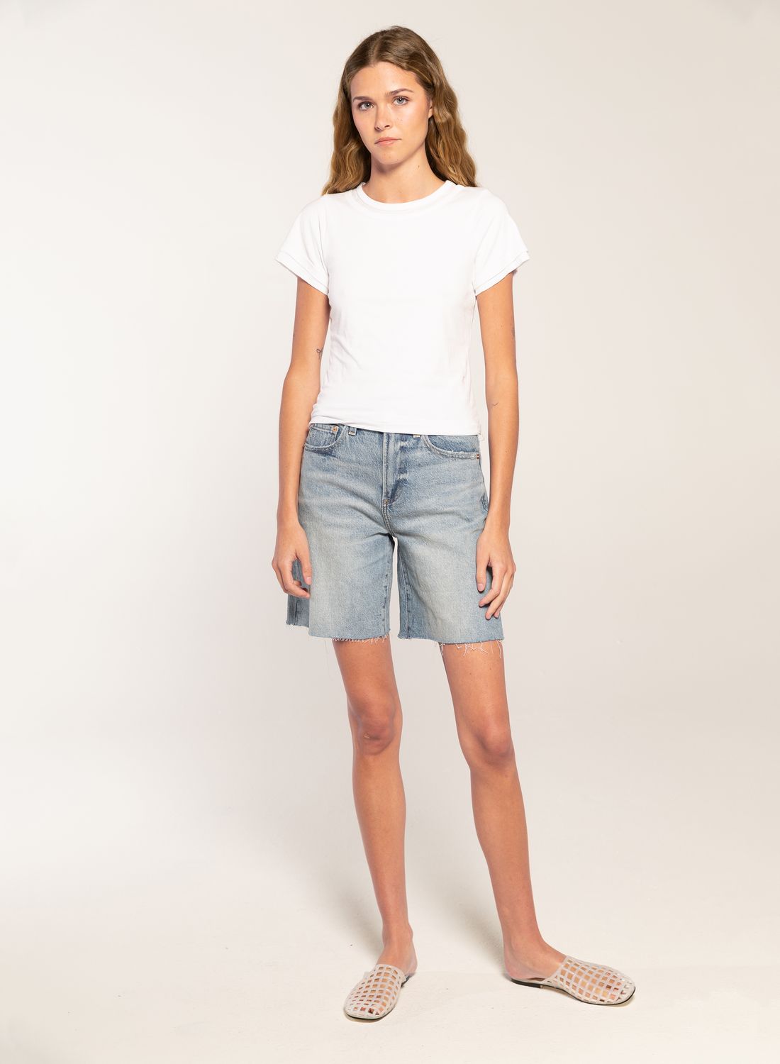 Caydn Violet Layer Tee in White, Color: White, Size: XS