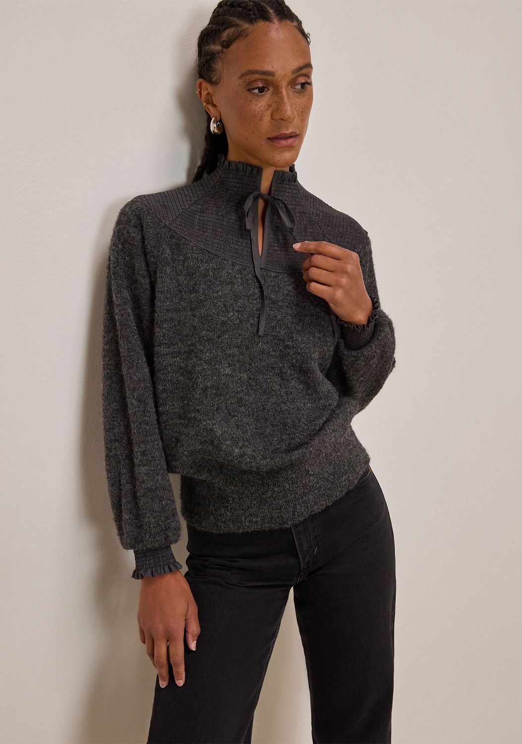 Nation Babette Sweater  Charcoal, Color: Heather Charcoal, Size: XS