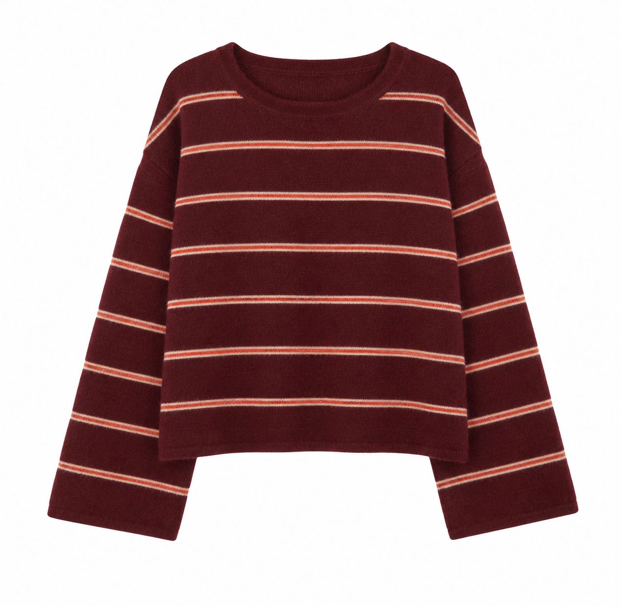 American Vintage Bodi Sweater, Color: Pecan/Coral, Size: O/S