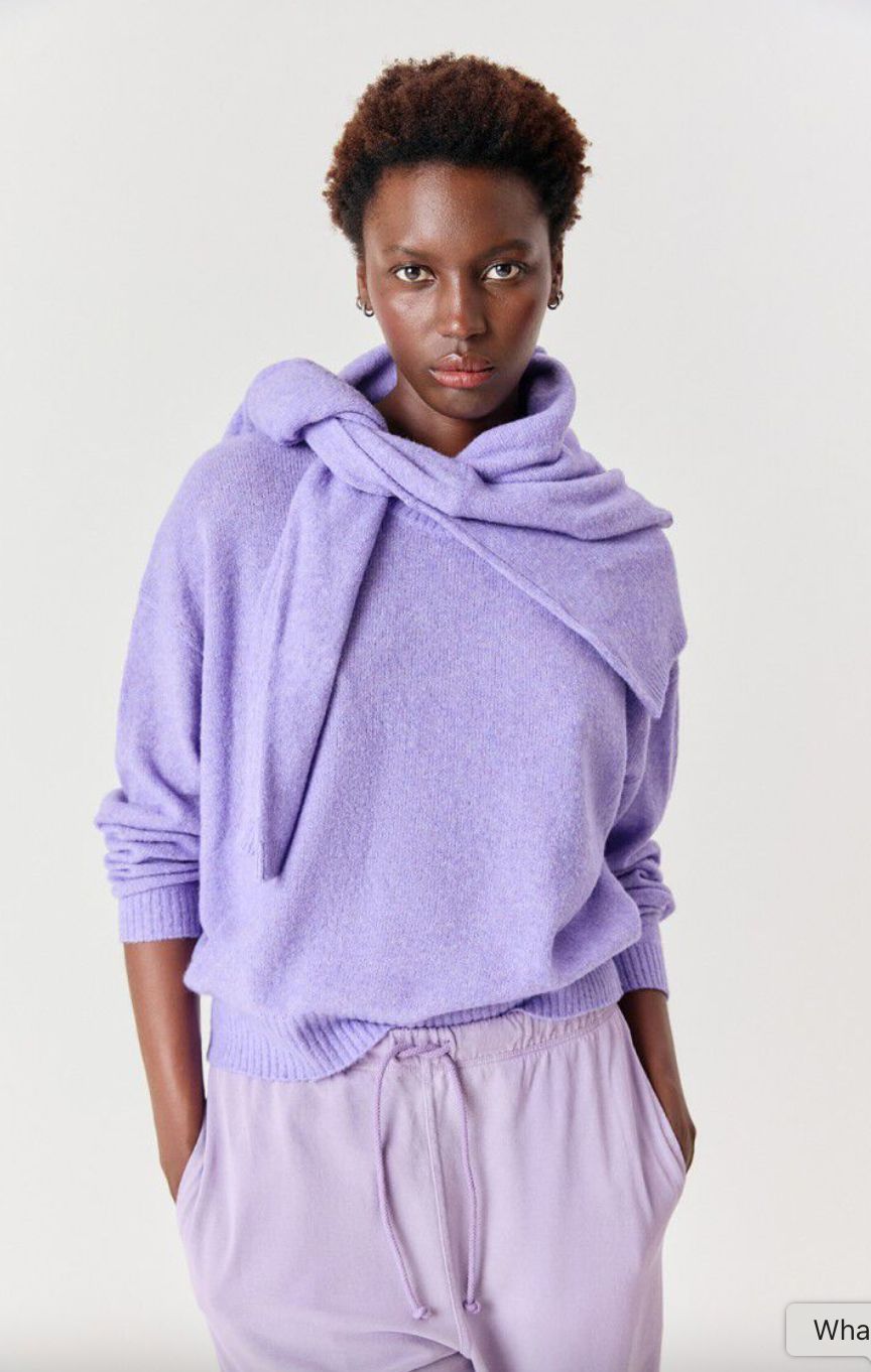 American Vintage Ouity Crew Sweater in Violet