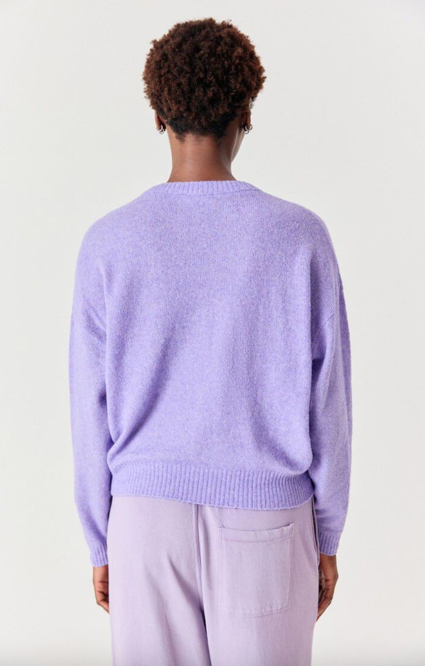 American Vintage Ouity Crew Sweater in Violet
