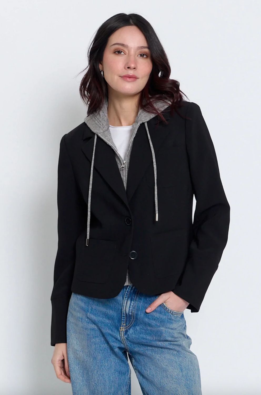 Central Park West Sienna Jacket with Cable Hooded Dickey