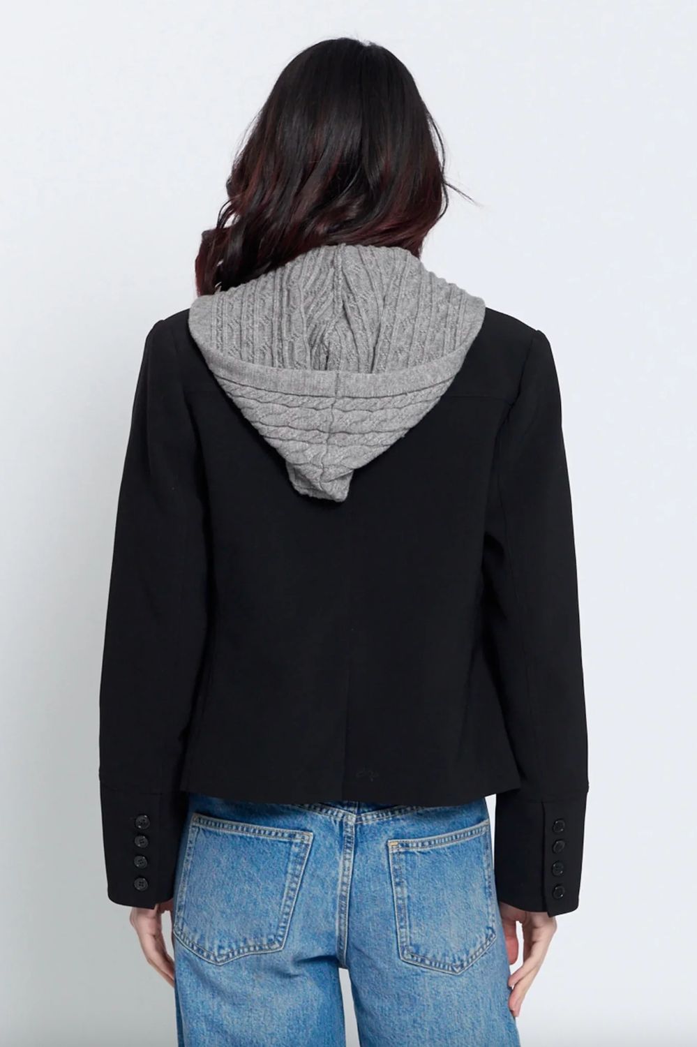 Central Park West Sienna Jacket with Cable Hooded Dickey