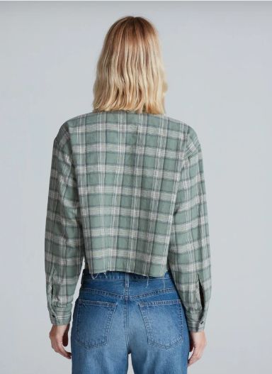 ASKK NY Crosby Flannel Shirt in Green Plaid