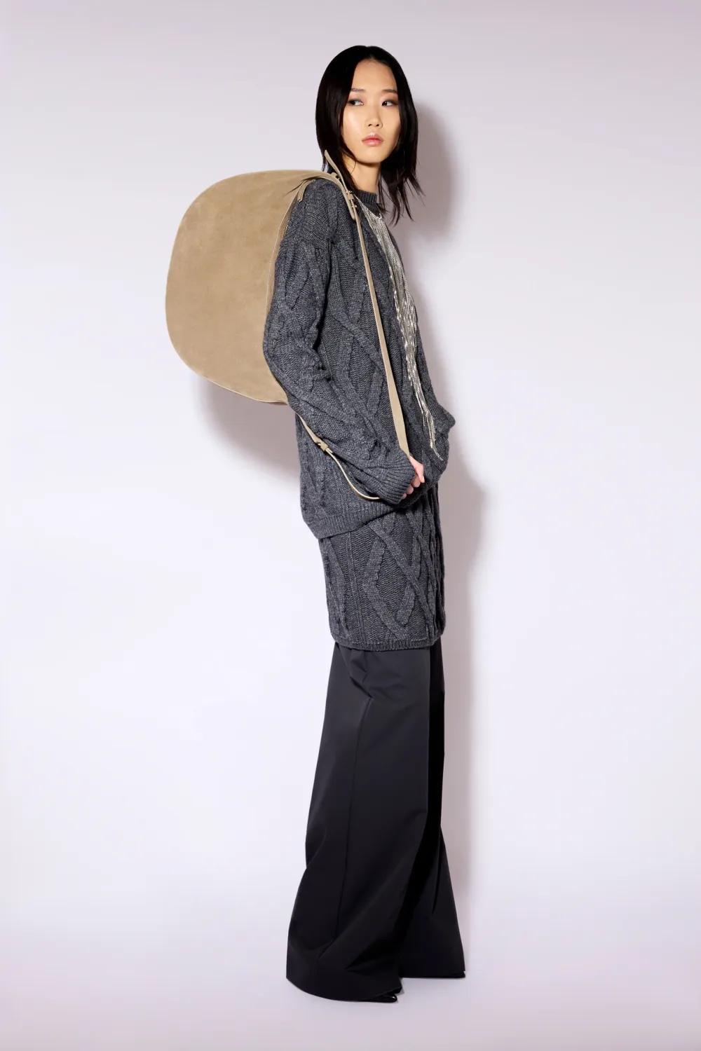 Liviana Conti Wide Leg Pull-On Pant, Color: Anthracite, Size: 38