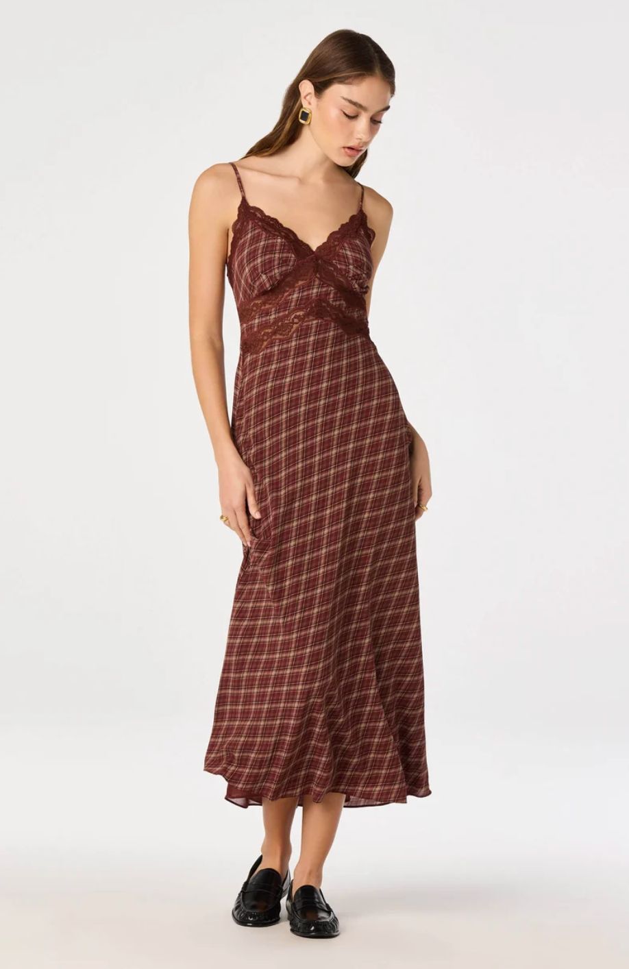 ASTR Dress in Wine Plaid