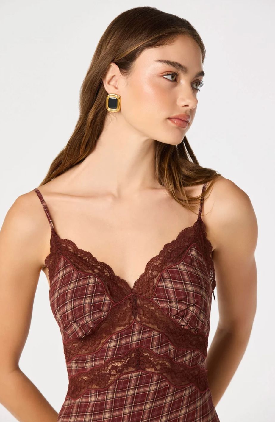 ASTR Dress in Wine Plaid