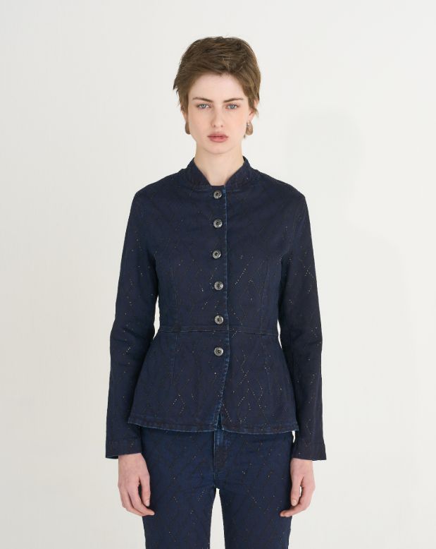 Shaft Blue Sequin Rinse Jacket