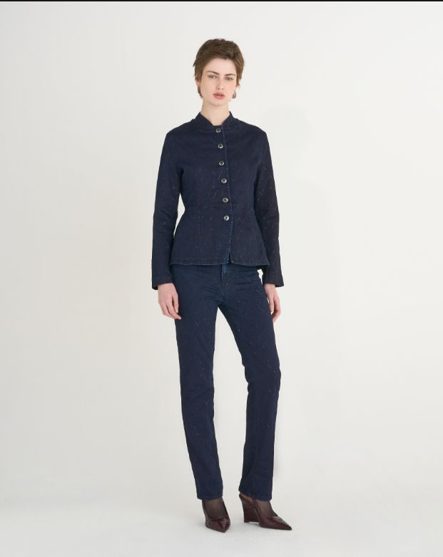 Shaft Blue Sequin Rinse Jacket
