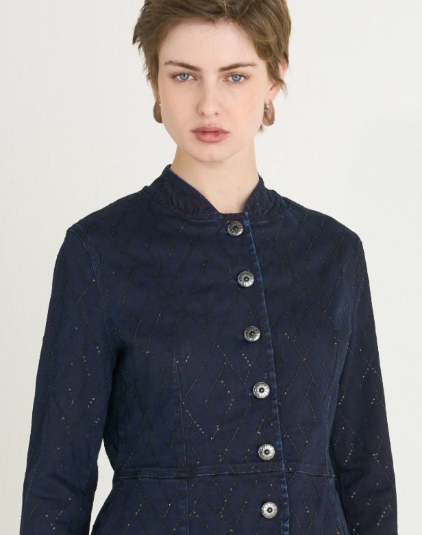Shaft Blue Sequin Rinse Jacket