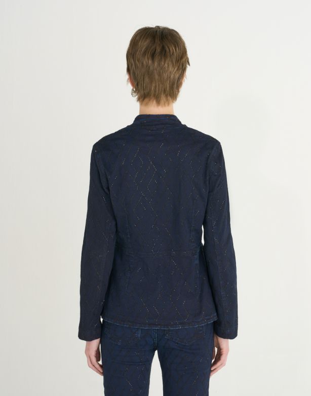 Shaft Blue Sequin Rinse Jacket
