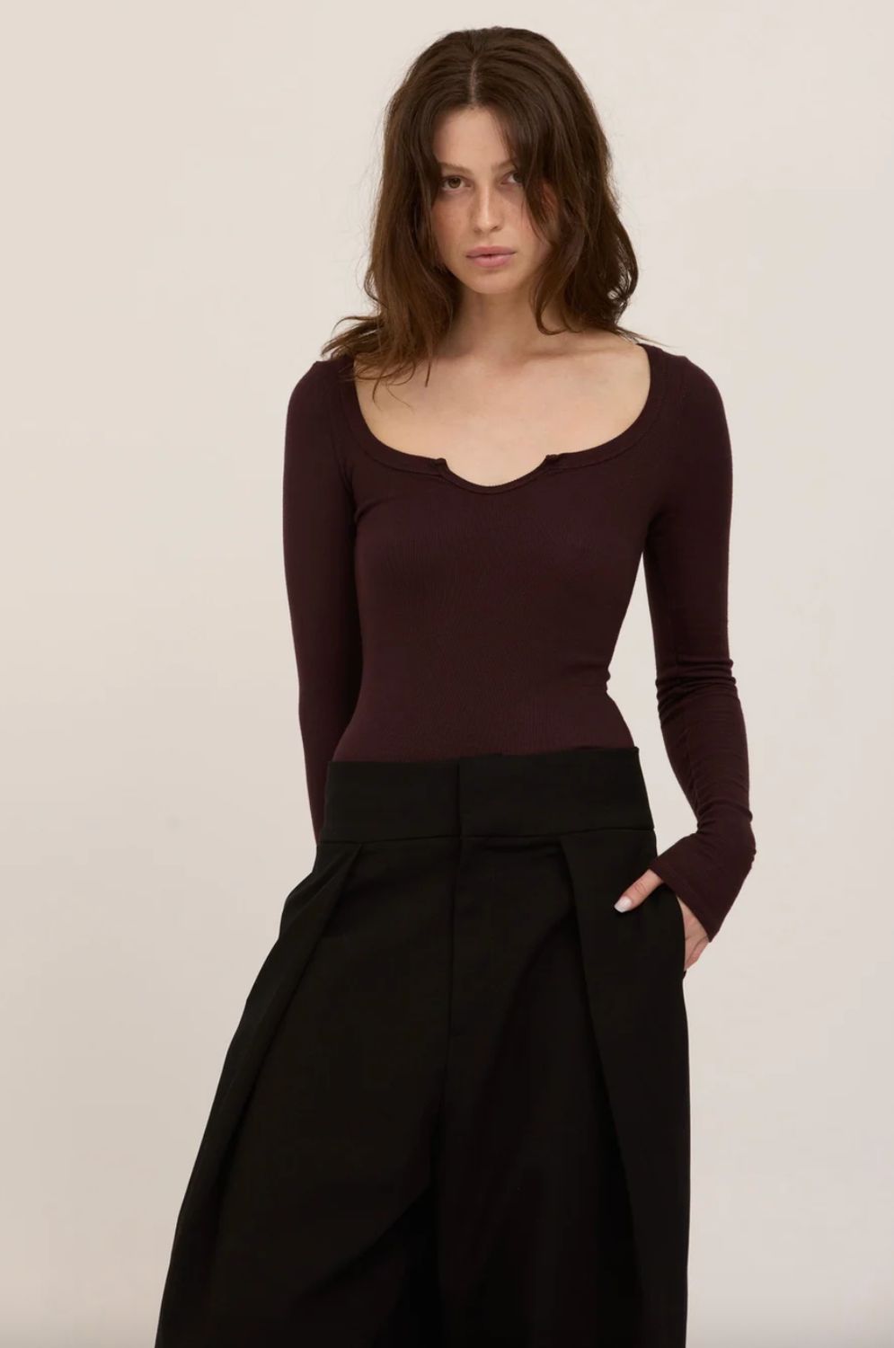 Project Social T The Lovely Long Sleeve Tee in Mocha