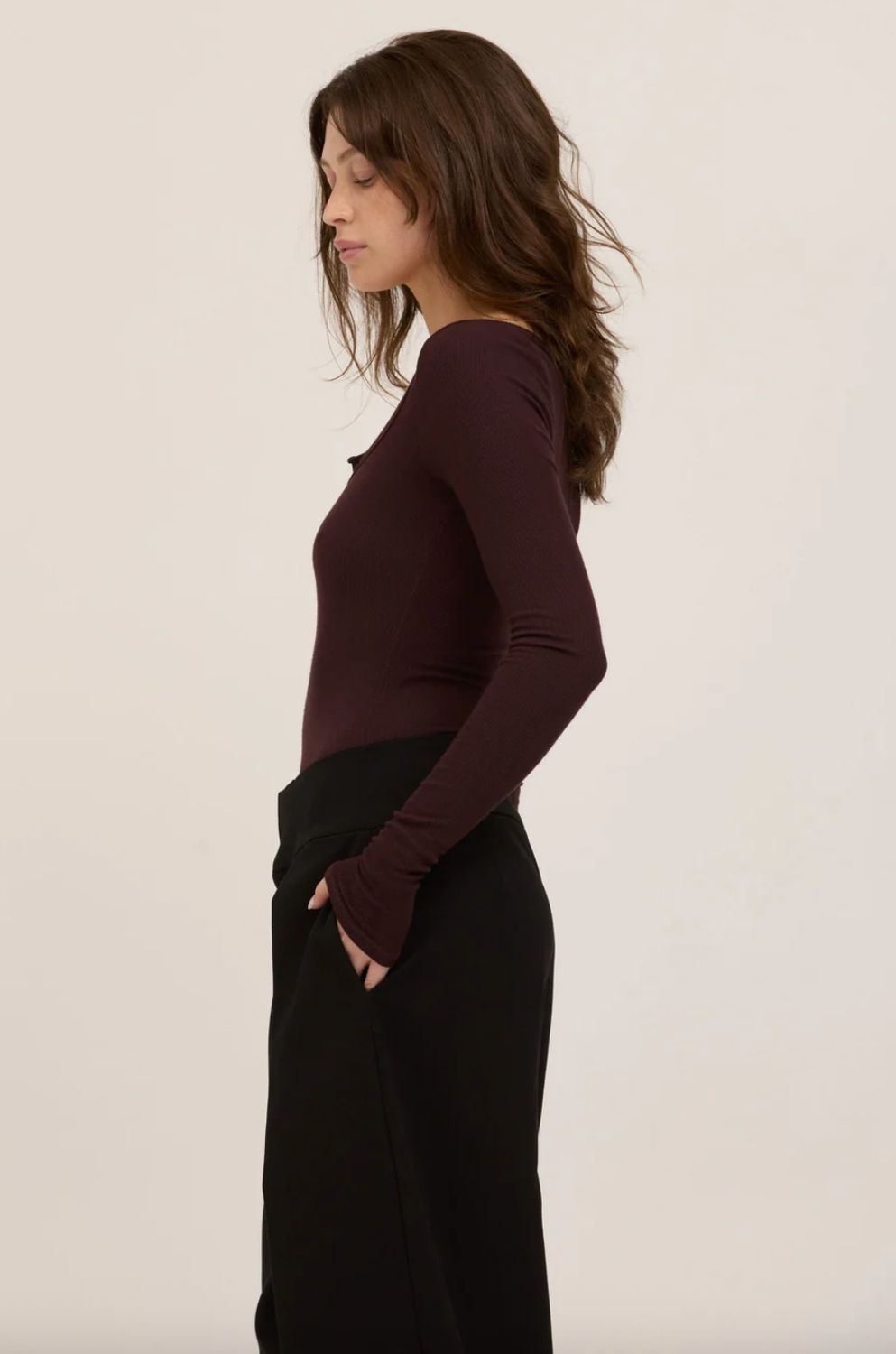 Project Social T The Lovely Long Sleeve Tee in Mocha