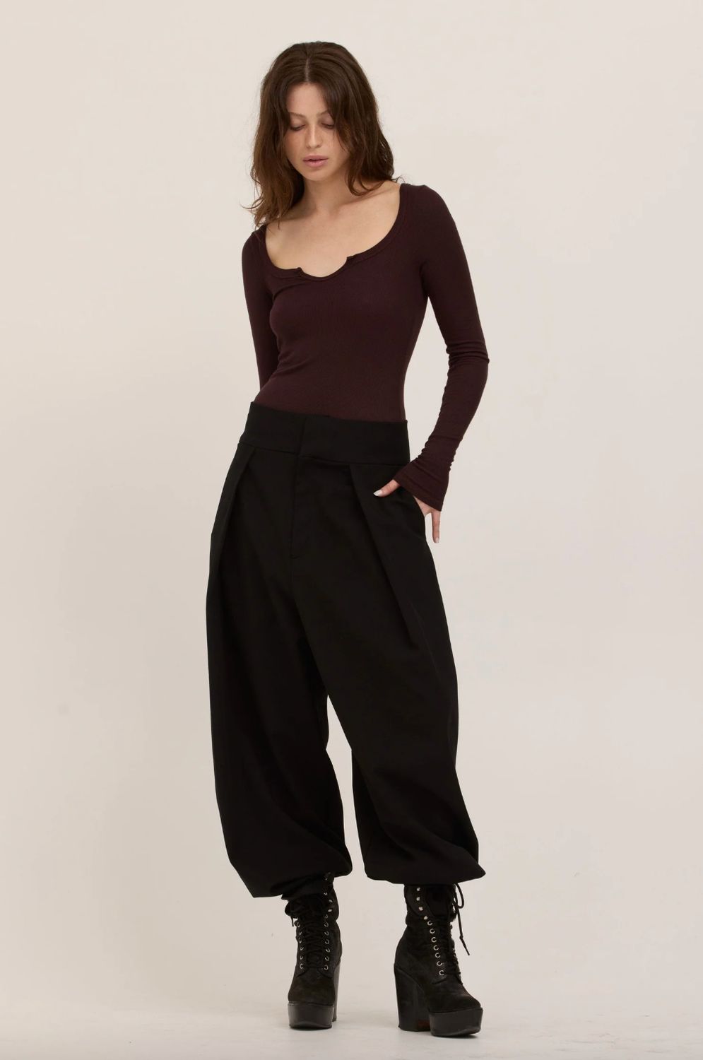 Project Social T The Lovely Long Sleeve Tee in Mocha