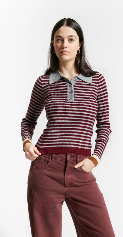 Indee Wallaby Sweater in Merlot Red
