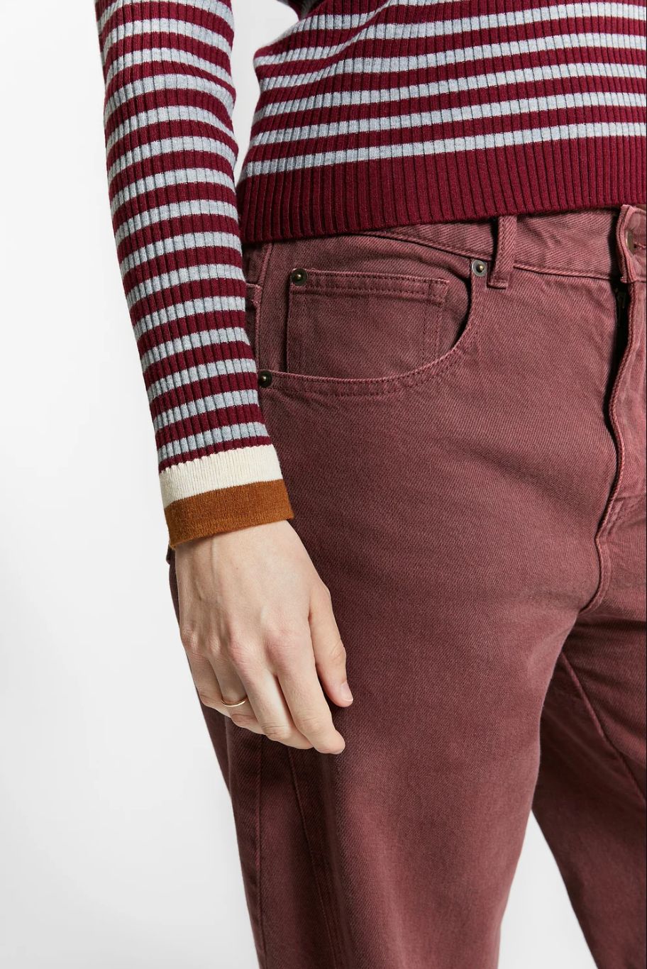 Indee Wallaby Sweater in Merlot Red