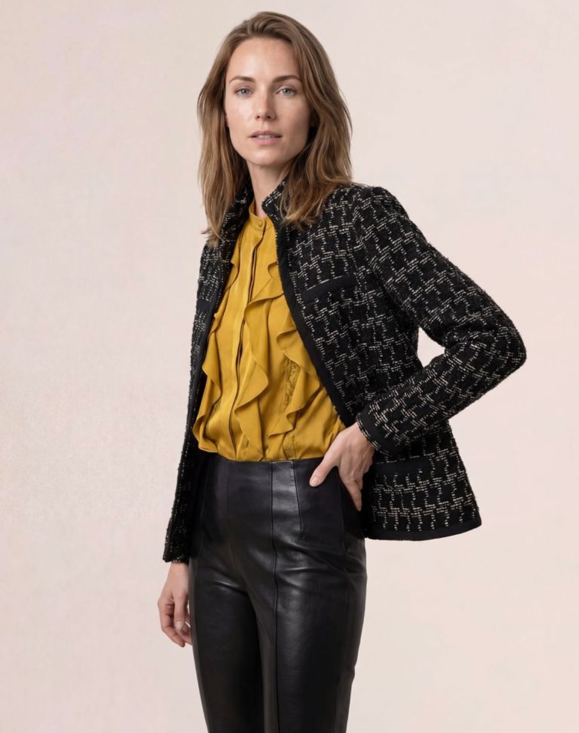 Cartolina Maddie Jacket, Color: Midnight Houndstooth, Size: XS