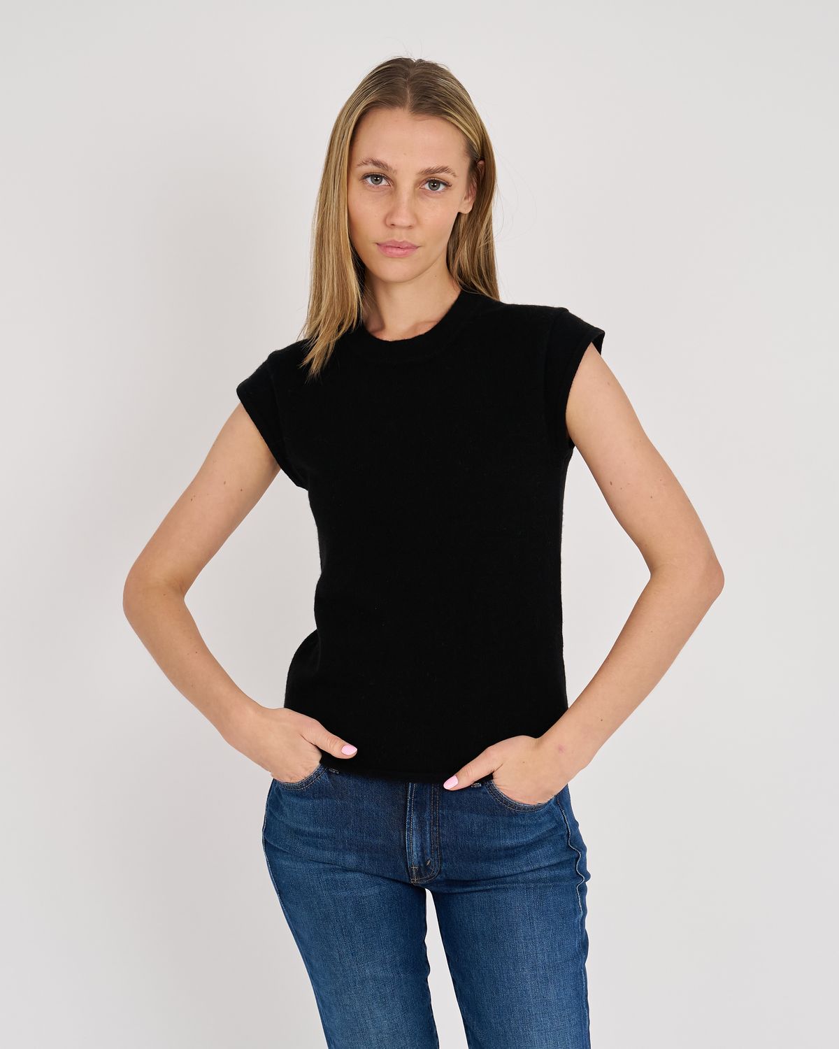 Archer Avery Cashmere Tee in Black, Color: Black, Size: XS