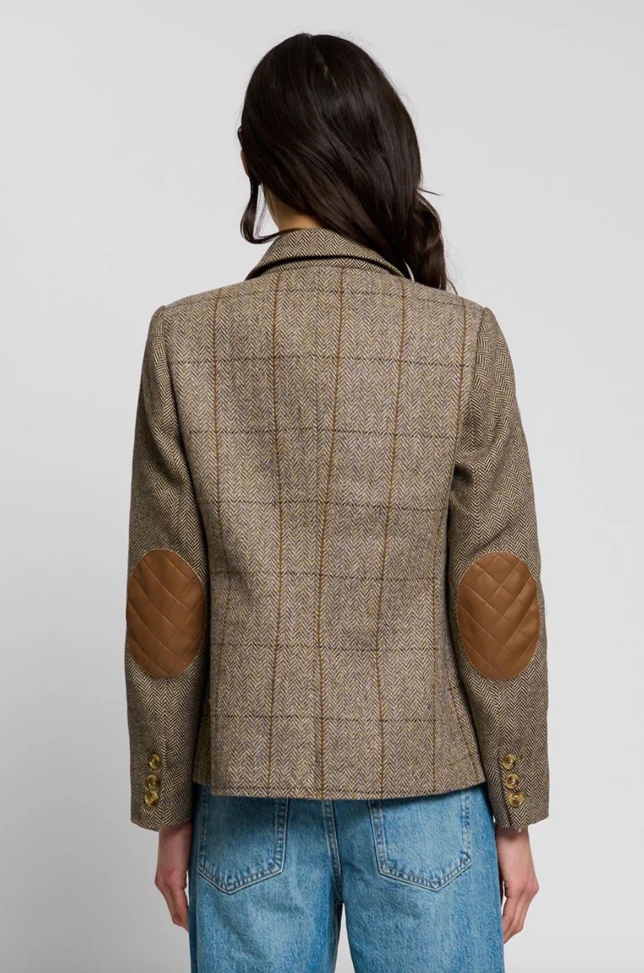 Central Park West Asher Mixed Plaid Riding Jacket