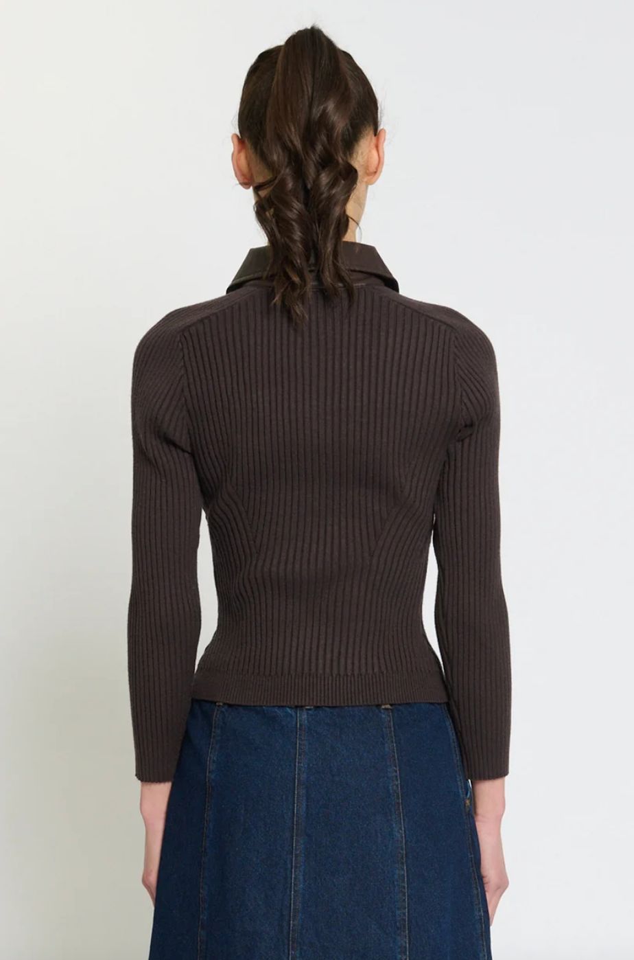 Central Park West Kara Vegan Collar Turnlock Polo