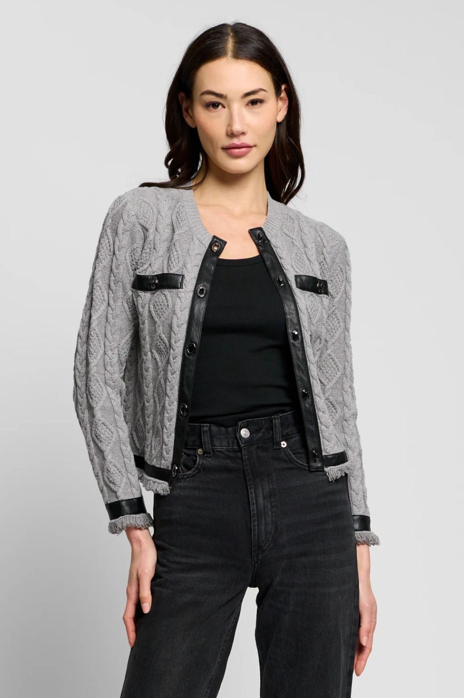 Central Park West Kara Cable Turnlock Cardigan