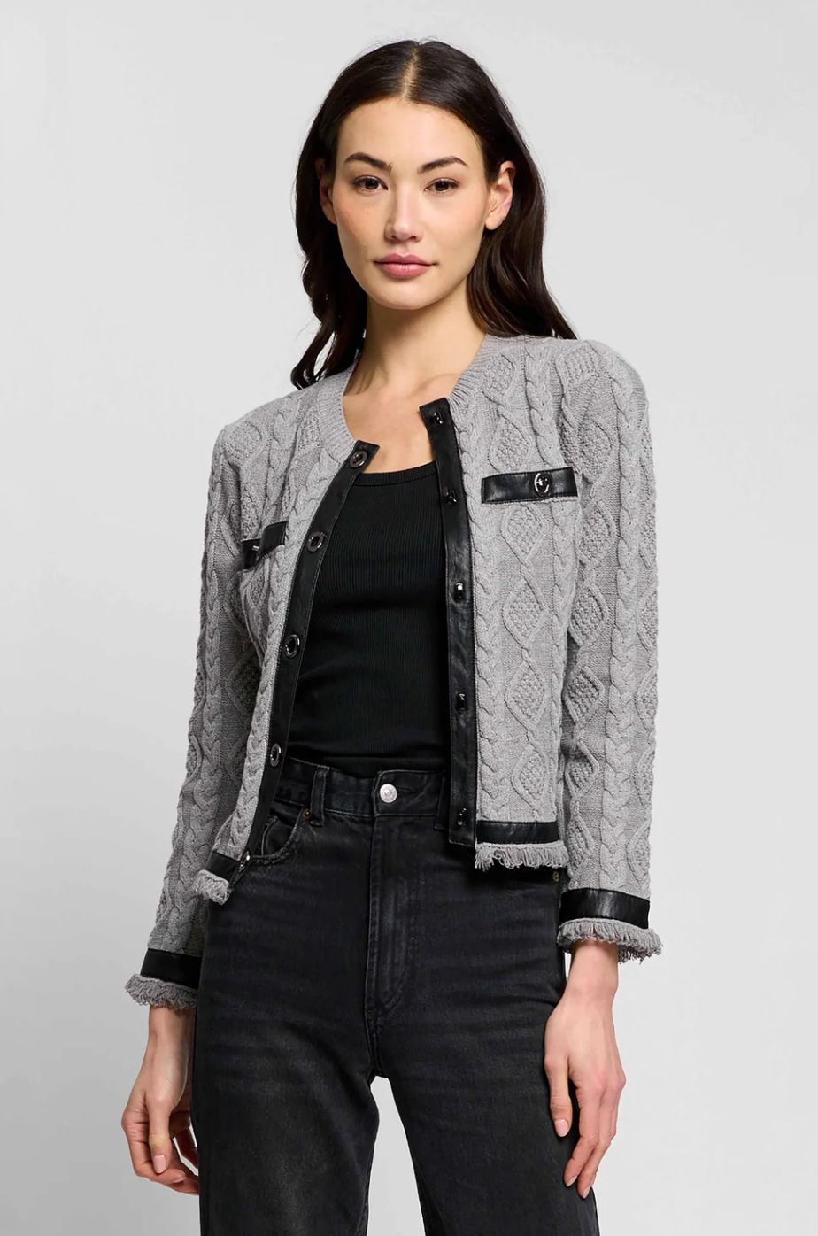 Central Park West Kara Cable Turnlock Cardigan