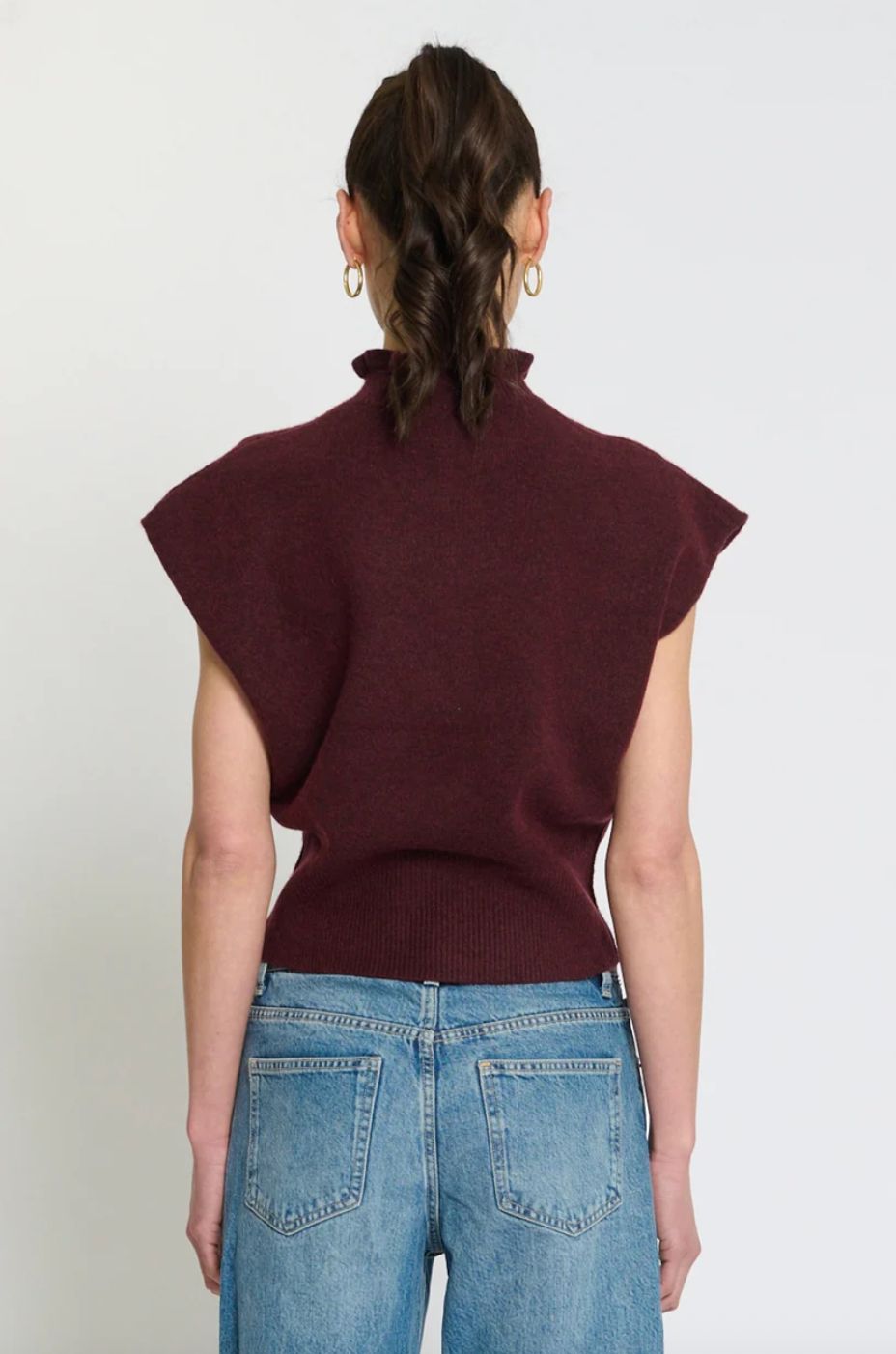 Central Park West Kate Ruffled Collar Dolman Sweater